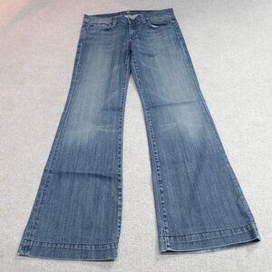 7 FAM Womens Jeans 30 x 30 Blue Dojo Flare Made in USA Rodeo